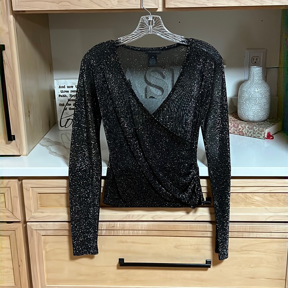 The Limited XS black glittery blouse; excellent condition